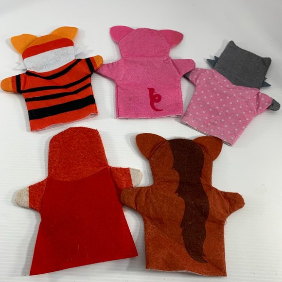 Lot of 5 Felt Hand Puppets Pig Red Riding Hood Dog Grandmother Cow 8.75" X 7.75" - Picture 7 of 11